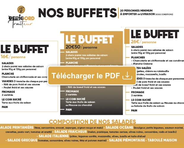 Menu traiteur Dordogne Périgord